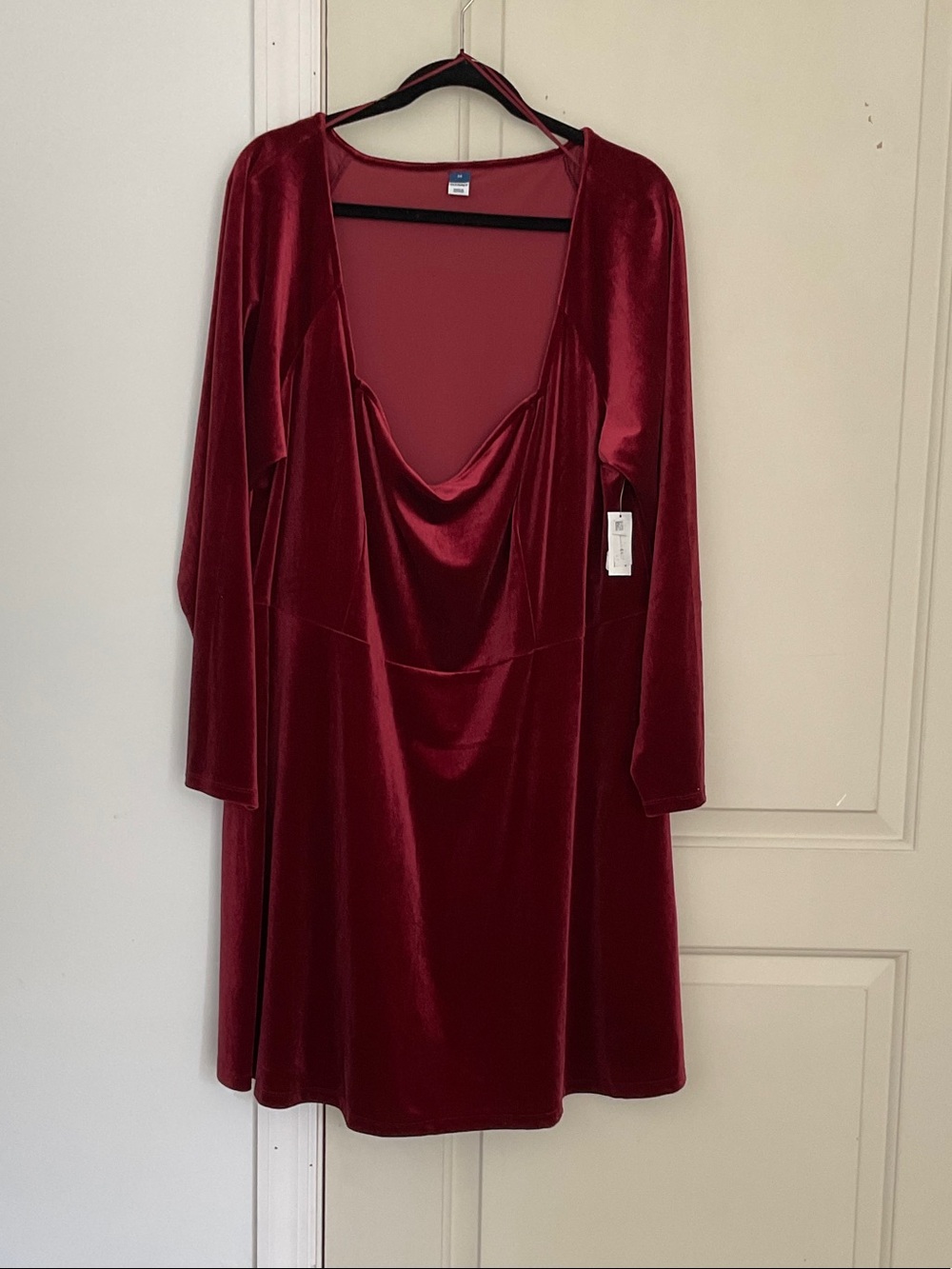 Old Navy Velvet Cowl Neck Chemise in Deep Red